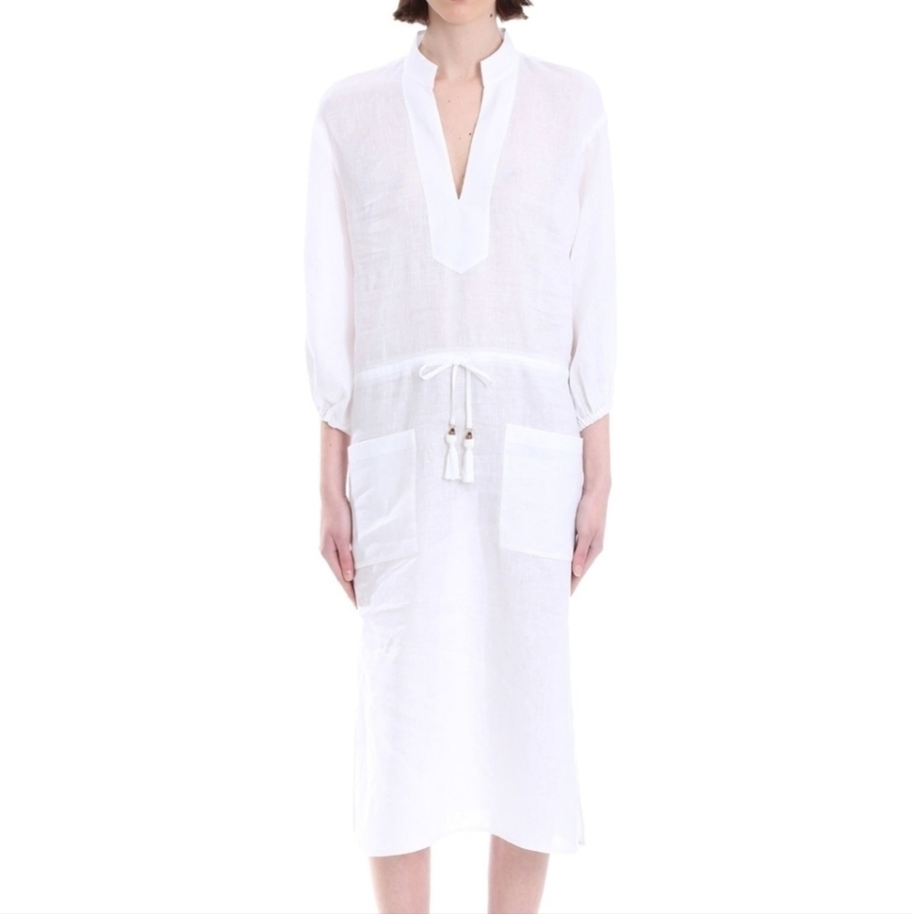 Tory burch white midi tunic linen dress - Picture 5 of 17